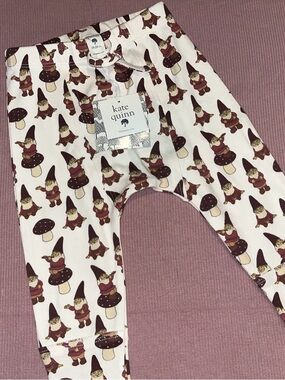 kate quinn Pink Gnome & Mushroom panda pants